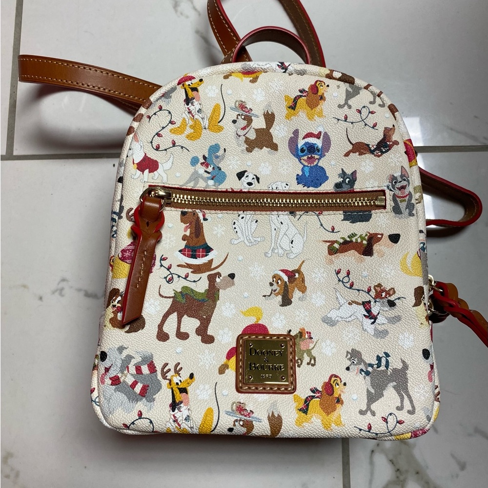 Dooney & Bourke Disney Dogs Backpack with Gold Accents